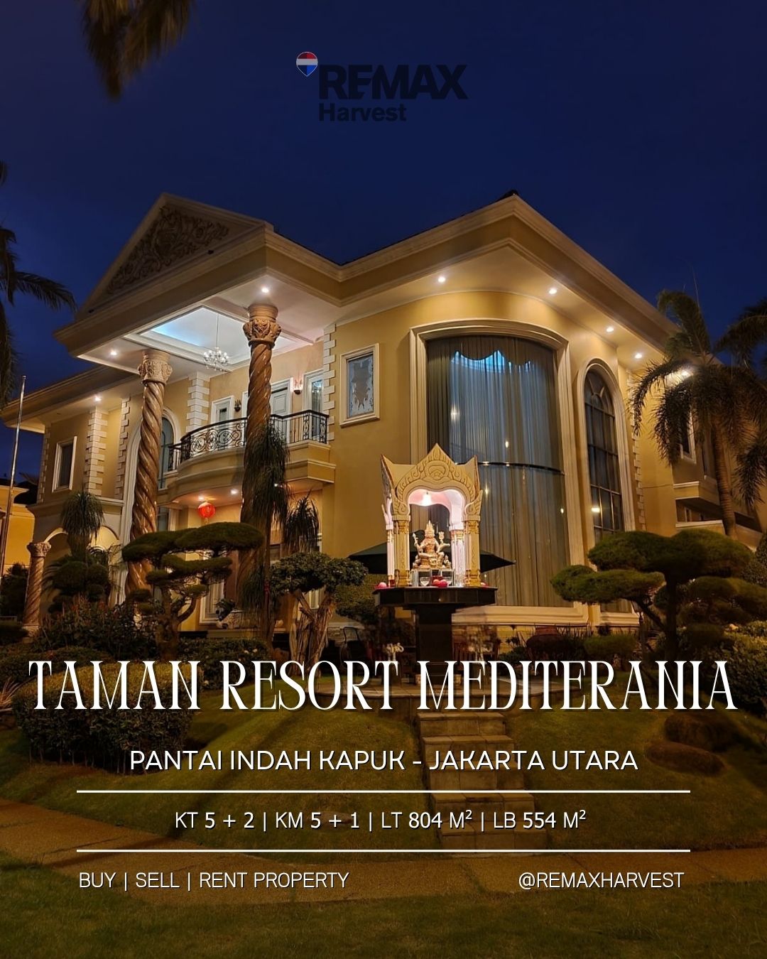 Rumah Mewah Taman Resort Mediterania Pantai Indah Kapuk
